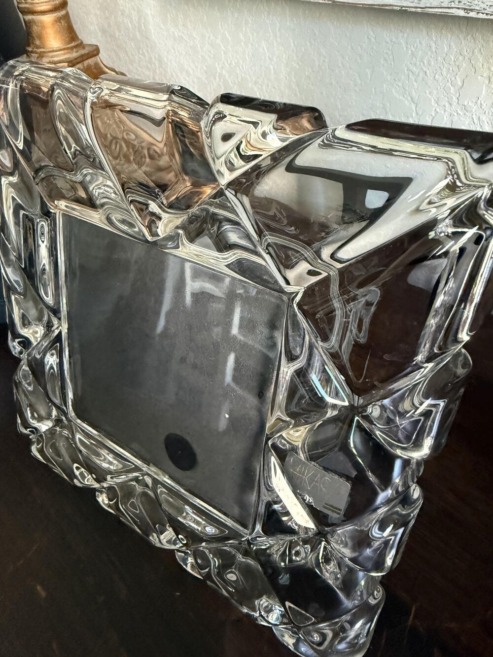 Vintage Heavy Lead Crystal 4x4 Square Picture Frame